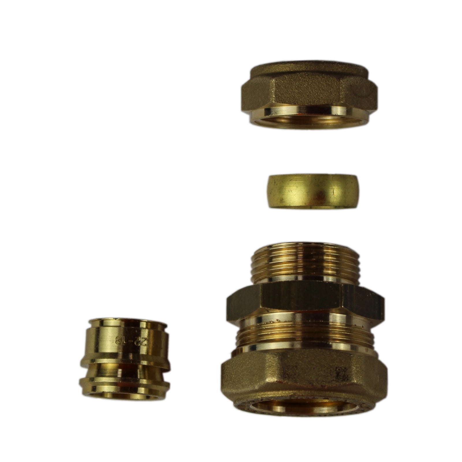 Klemmringverschraubung Messing DN20 x 18/22mm für Kupferrohre – Robuste Verbindungslösung
