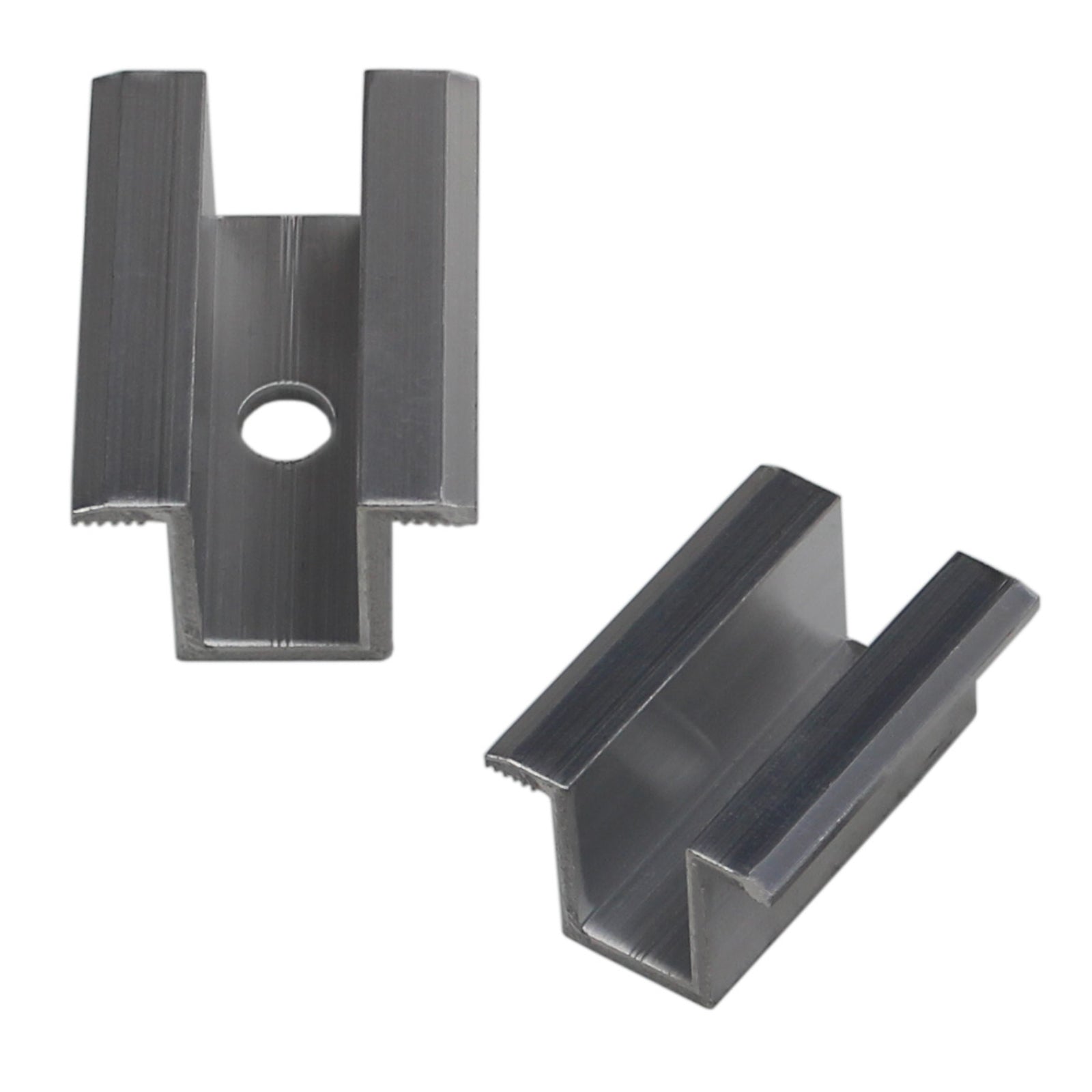 Aluminium Mittelklemme Universal – Für 30-50mm Module, Silber