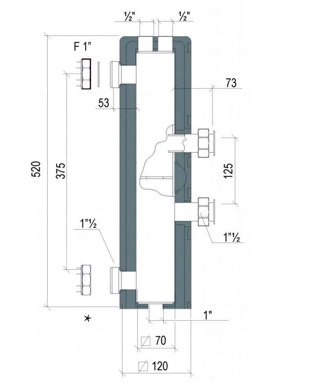 Environ Hydraulische Weiche CP70 4m³/h mit EPP-Isolierung