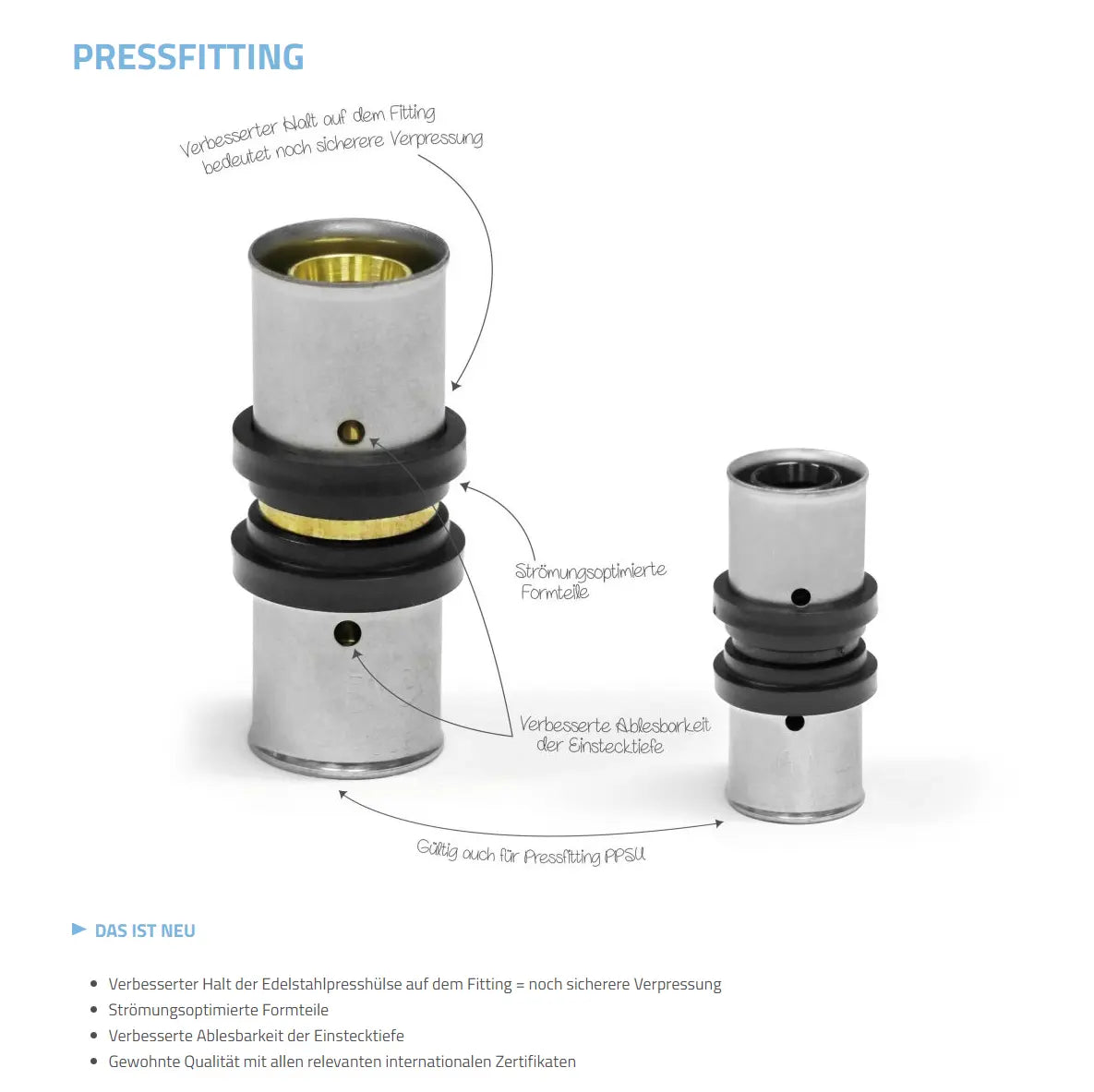 Pipetec Pressfitting T-Stück IG – TH/U Mehrschichtverbundrohr für Trinkwasser und Heizung