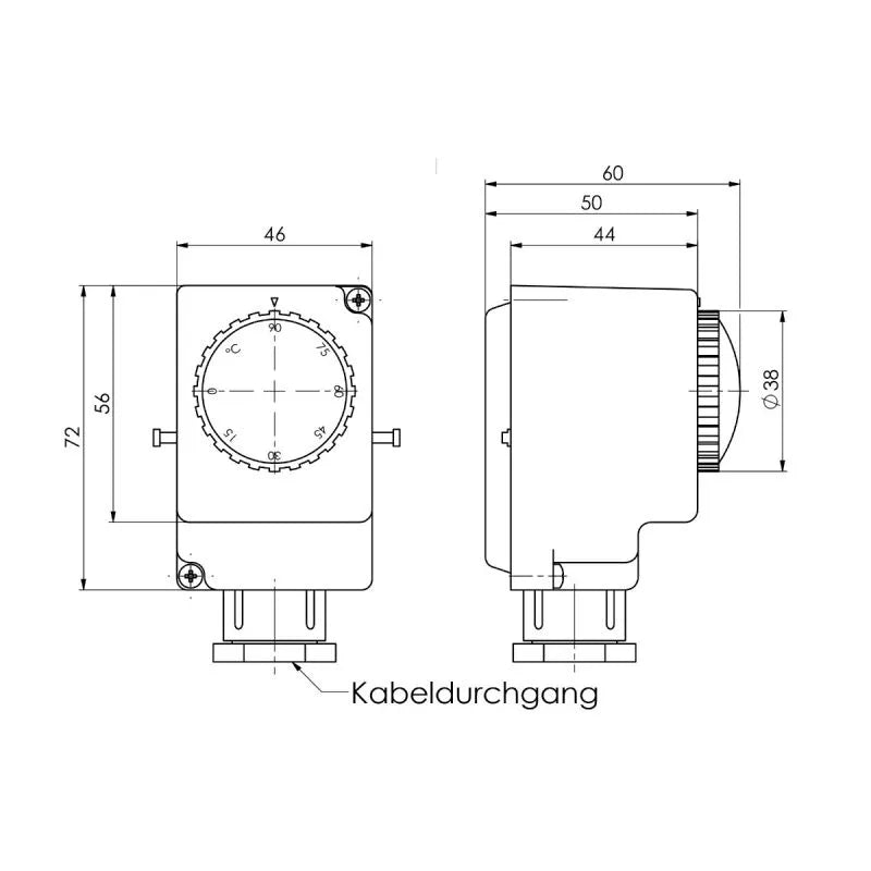 Environ Anlegethermostat mit Anlegeband 0-90°C – Präzise Temperaturüberwachung für Rohrleitungen