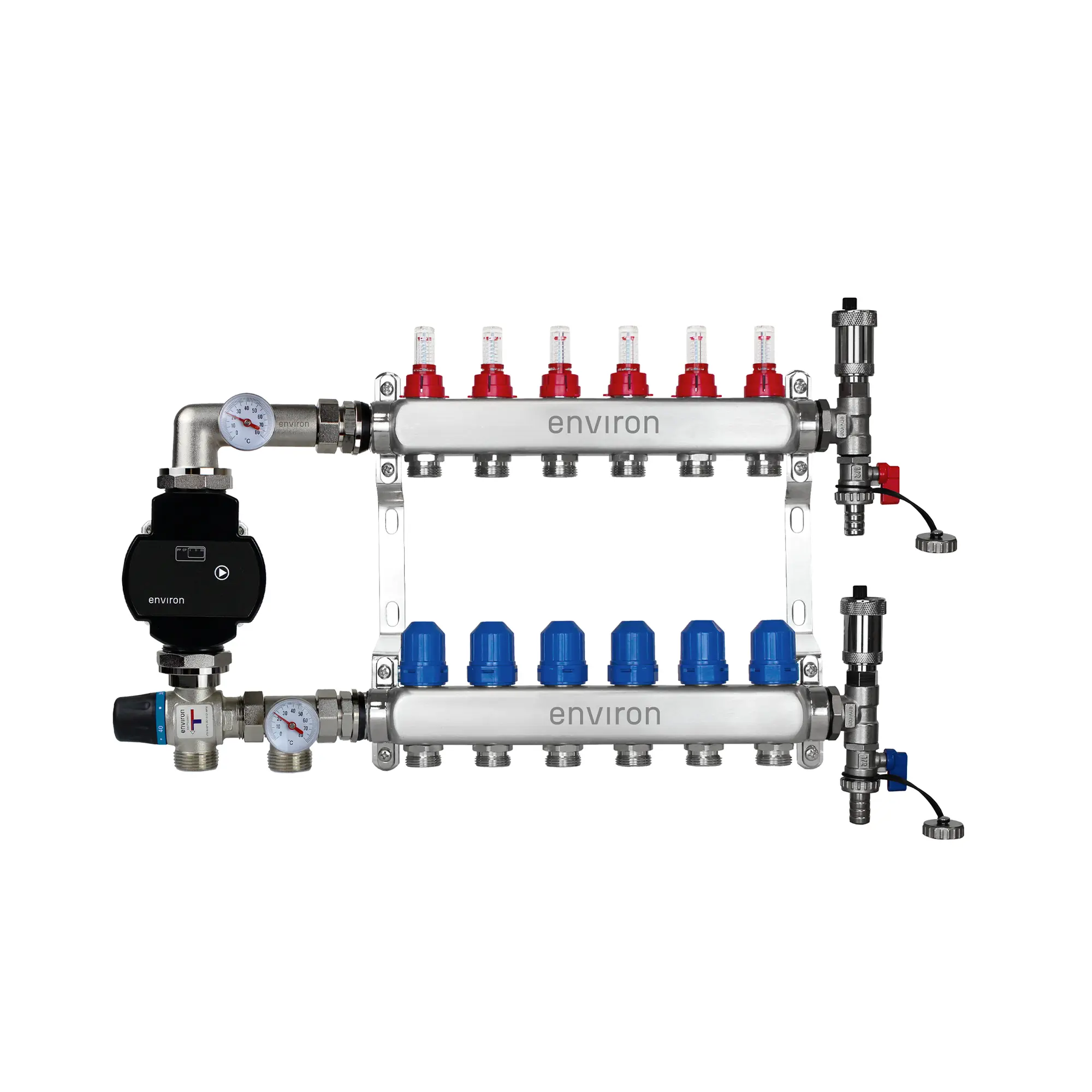 Festwertregelset M058 mit EcoStar II 25/6 Hocheffizienzpumpe, Heizkreisverteiler und Zubehör
